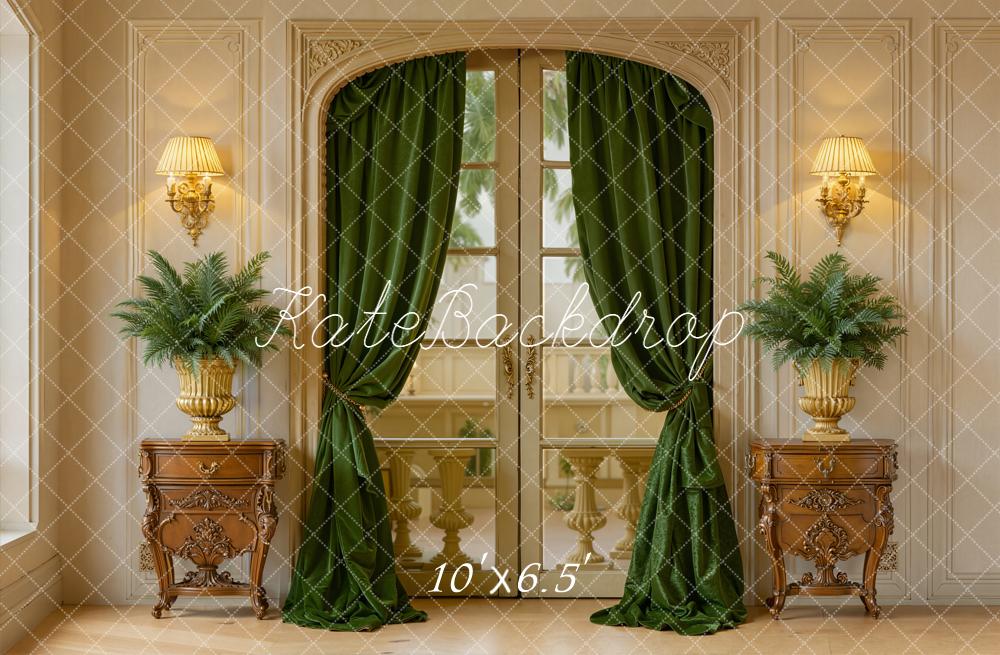 Kate Green Plants Curtains Backdrop Designed by Emetselch