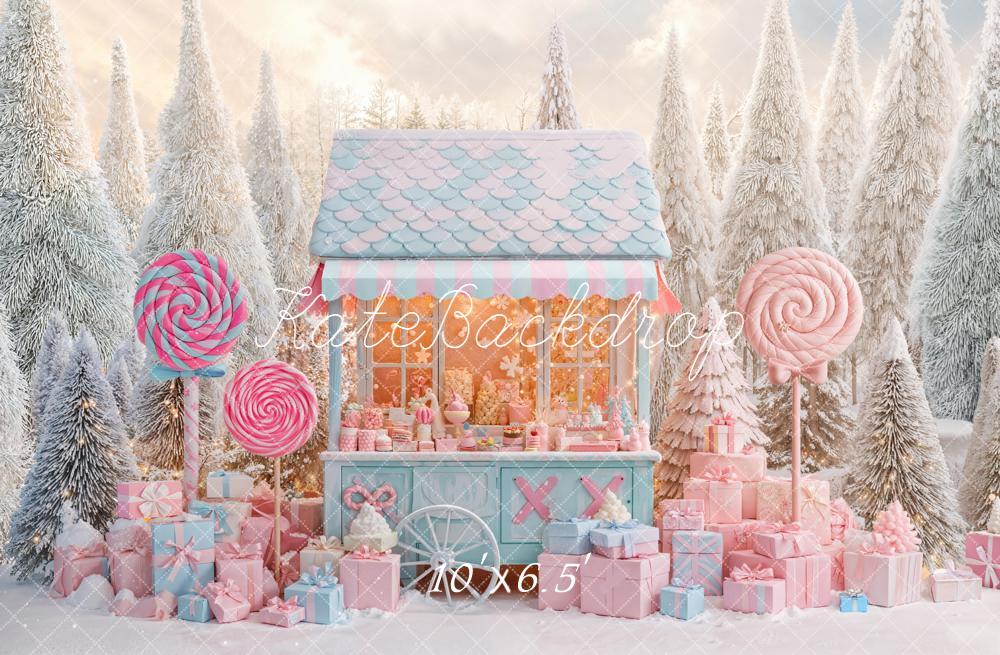 Kate Winter Lollipops Gift Forest Backdrop Designed by Emetselch