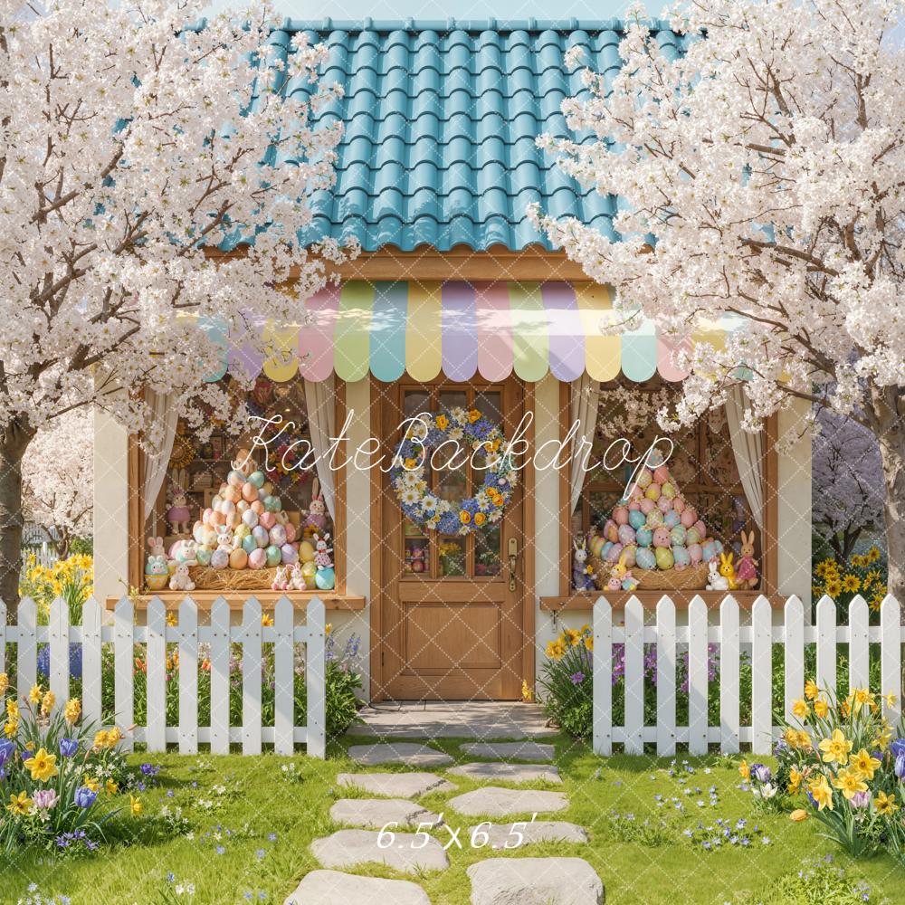 Kate Easter Bunny House Eggs Garden Backdrop Designed by Emetselch