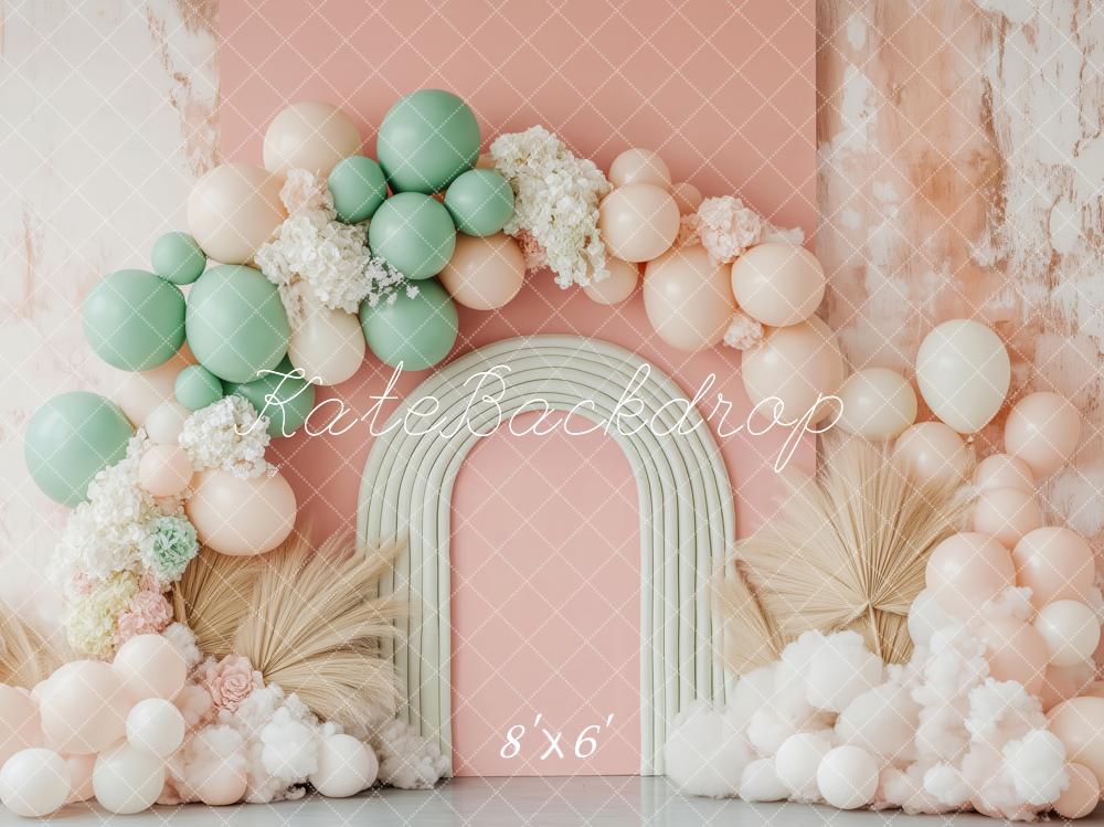 Kate Balloon Arch Dried Palm Cake Smash Backdrop Designed by Patty Roberts