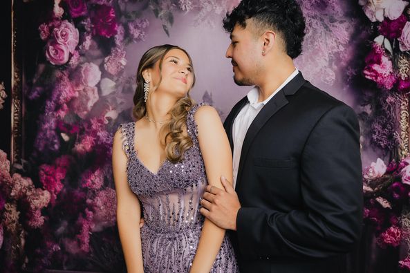 Kate Purple Floral Room Backdrop Birthday Wedding Celebration Designed by Mini MakeBelieve - Kate Backdrop AU