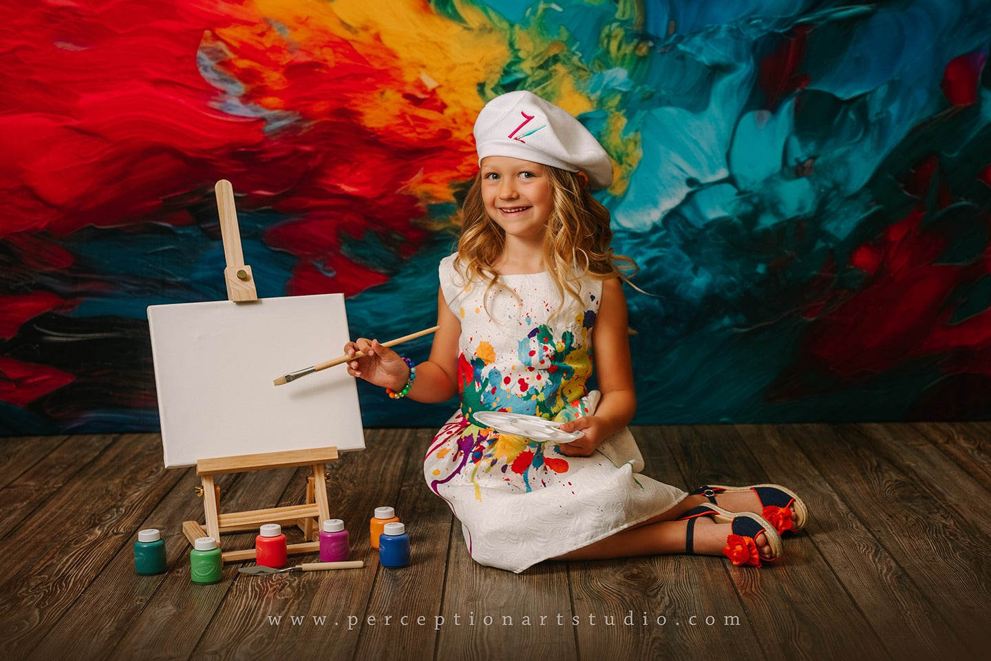 Kate Abstract Rainbow Paint Backdrop Designed by Mandy Ringe Photography - Kate Backdrop AU