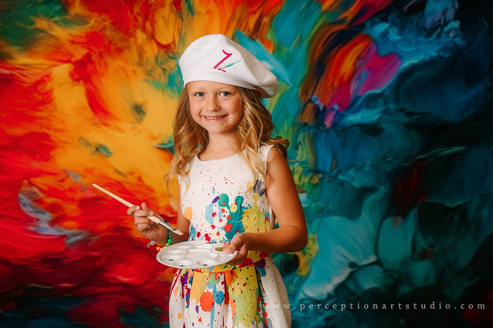 Kate Abstract Rainbow Paint Backdrop Designed by Mandy Ringe Photography - Kate Backdrop AU