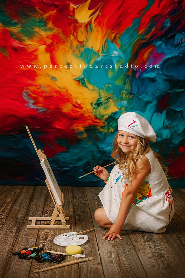 Kate Abstract Rainbow Paint Backdrop Designed by Mandy Ringe Photography - Kate Backdrop AU