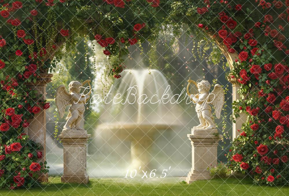 Kate Garden Arch Cherub Fountain Backdrop Designed by Emetselch