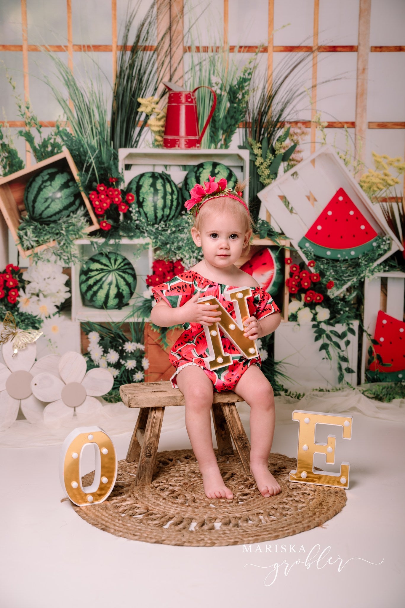 Kate Fruit Watermelon Backdrop Summer Window Designed by Emetselch - Kate Backdrop AU