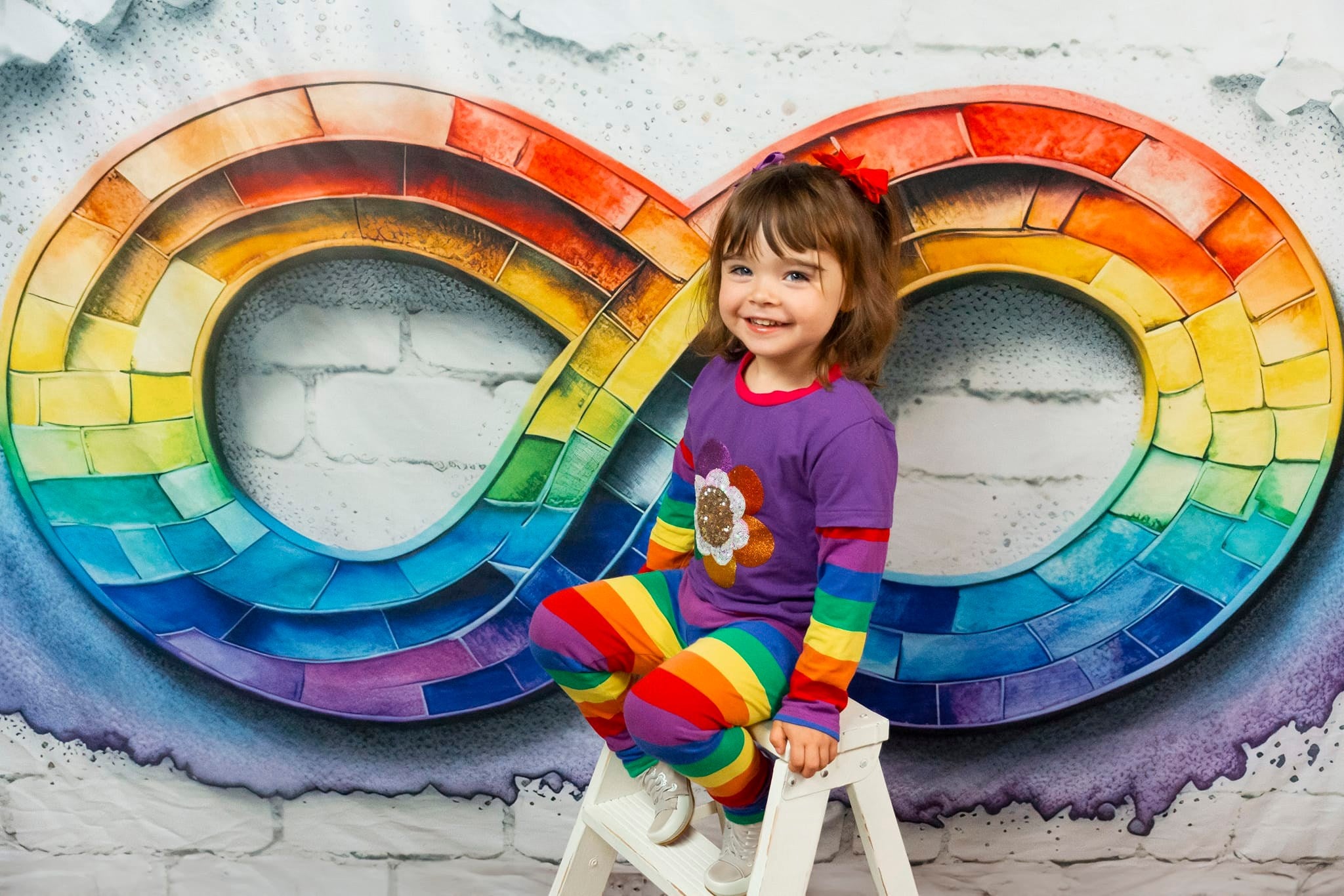Kate Autism Acceptance Rainbow Backdrop Infinity Spectrum Designed by Mini MakeBelieve - Kate Backdrop AU