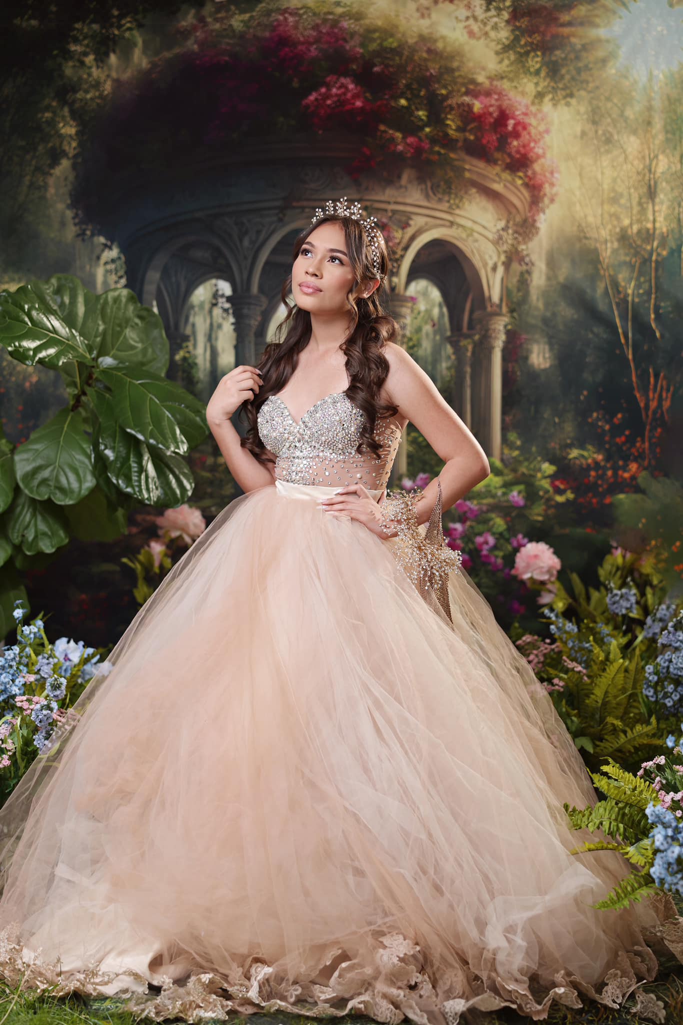 Kate Enchanted Gazebo Spring Fantasy Garden Backdrop Designed by Candice Compton - Kate Backdrop AU