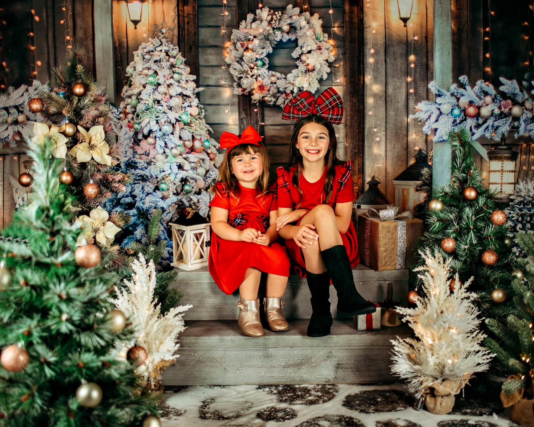 Kate Christmas Eve Backdrop Xmas Door Tree Designed by Chain Photography - Kate Backdrop AU