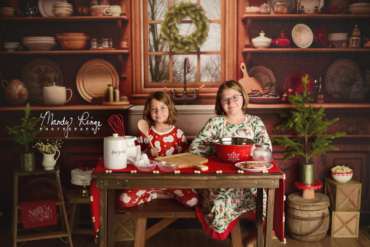 Kate Cozy Christmas Kitchen Backdrop Designed by Mandy Ringe Photography