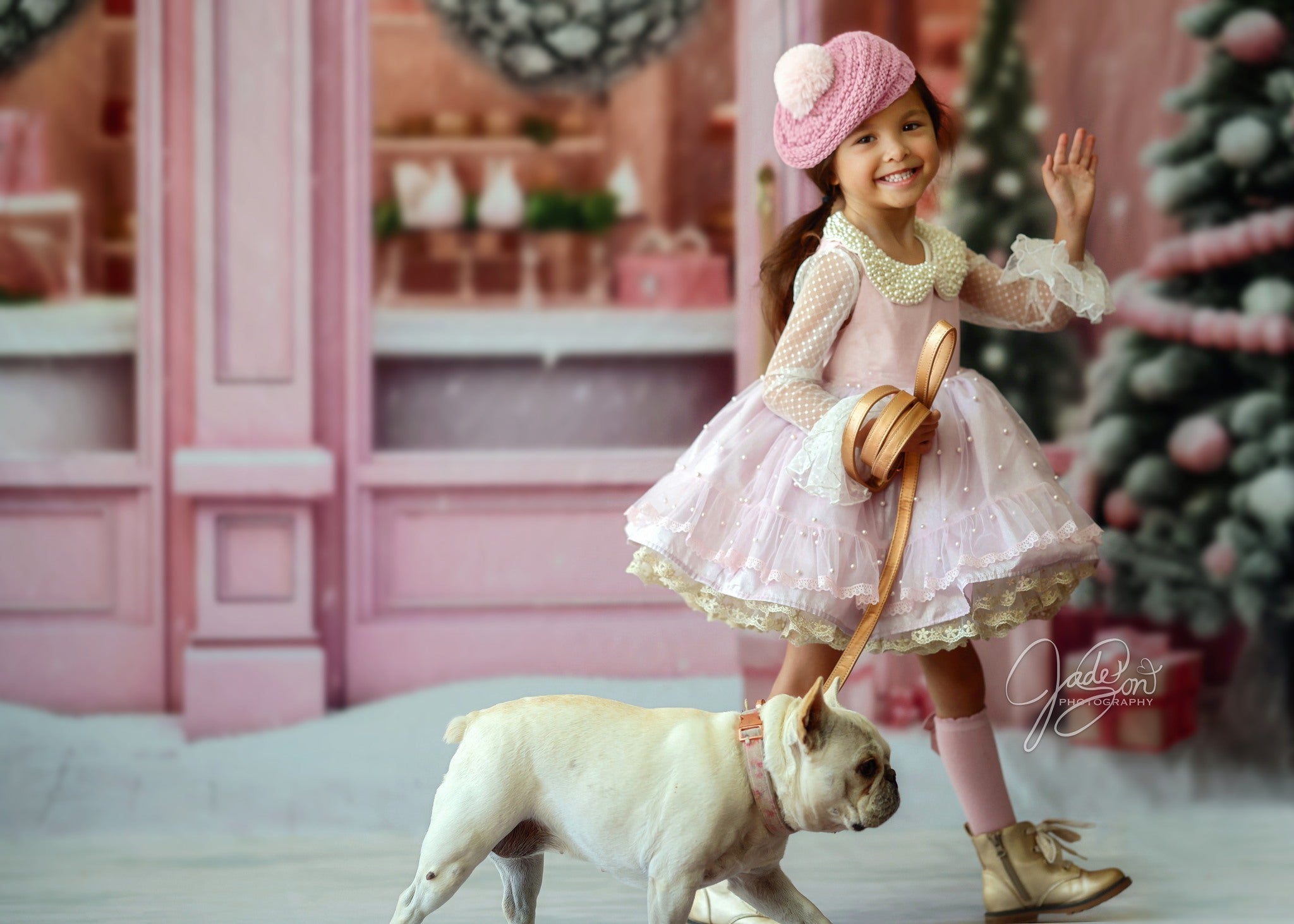 Kate Pink Christmas Snow Backdrop Designed by Chain Photography - Kate Backdrop AU