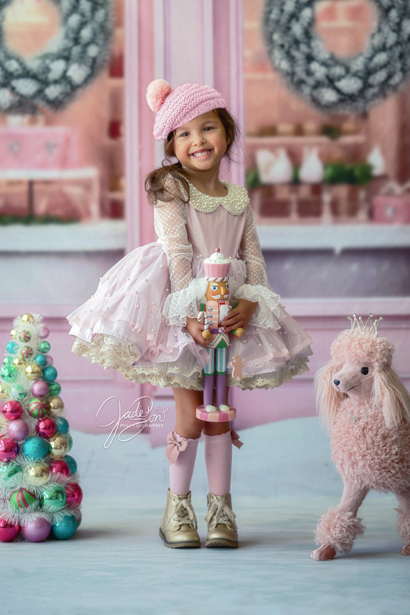 Kate Pink Christmas Snow Backdrop Designed by Chain Photography - Kate Backdrop AU