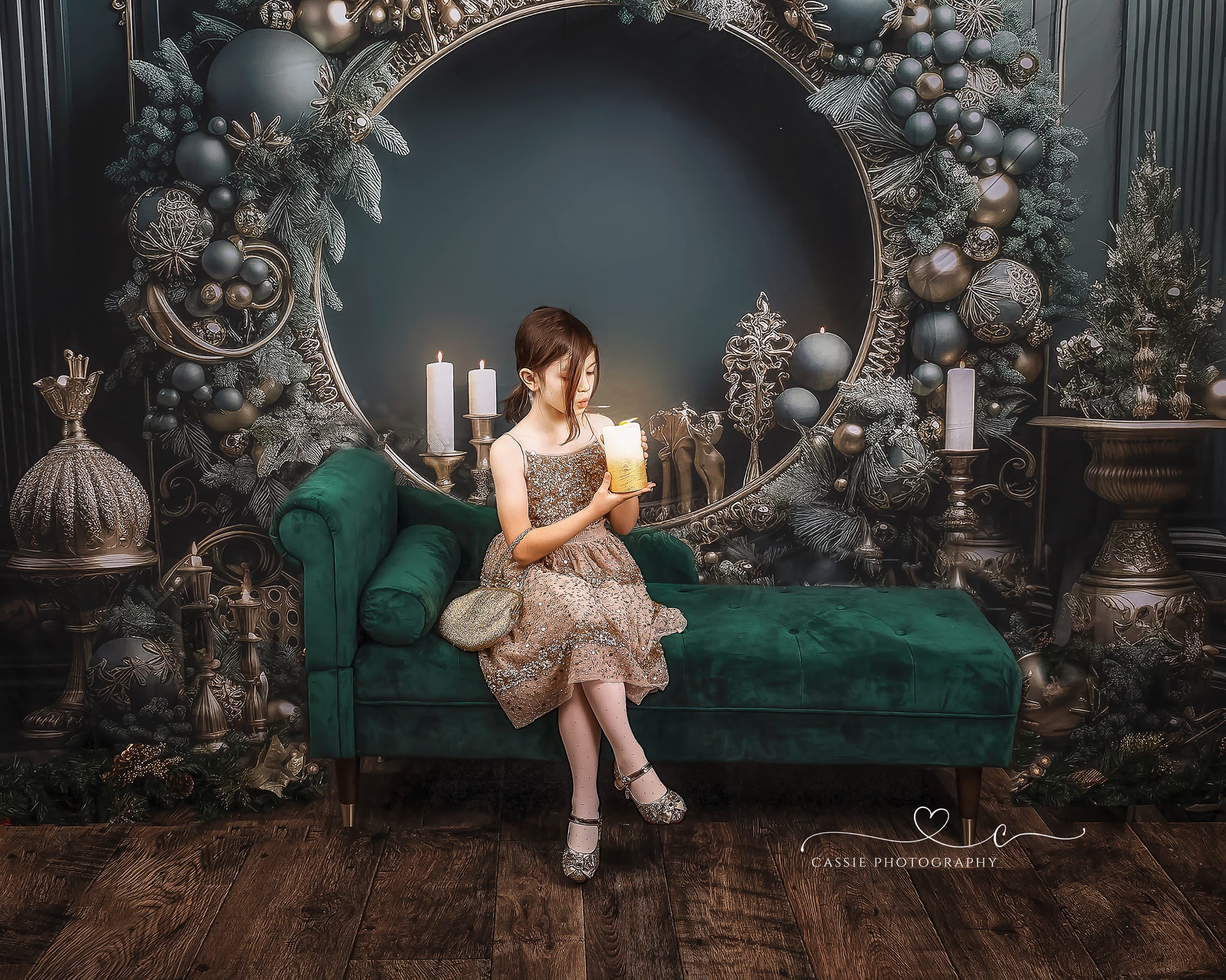 Kate Vintage Green Wall Circle Backdrop Designed by Emetselch - Kate Backdrop AU