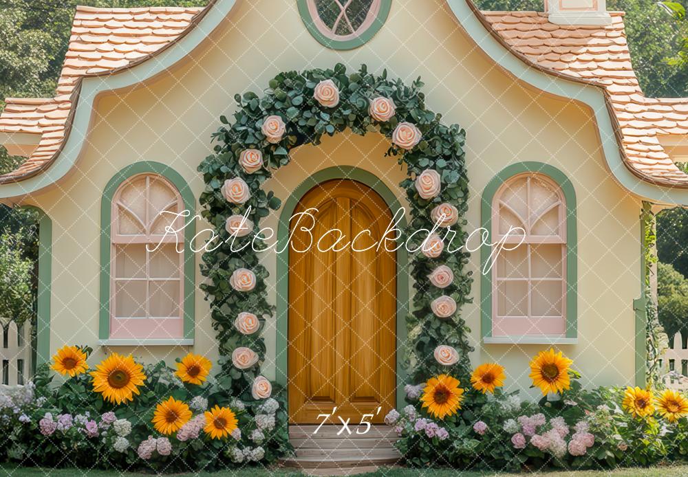 Kate Flower Arch Cottage Sunflower Garden Backdrop Designed by Mini MakeBelieve