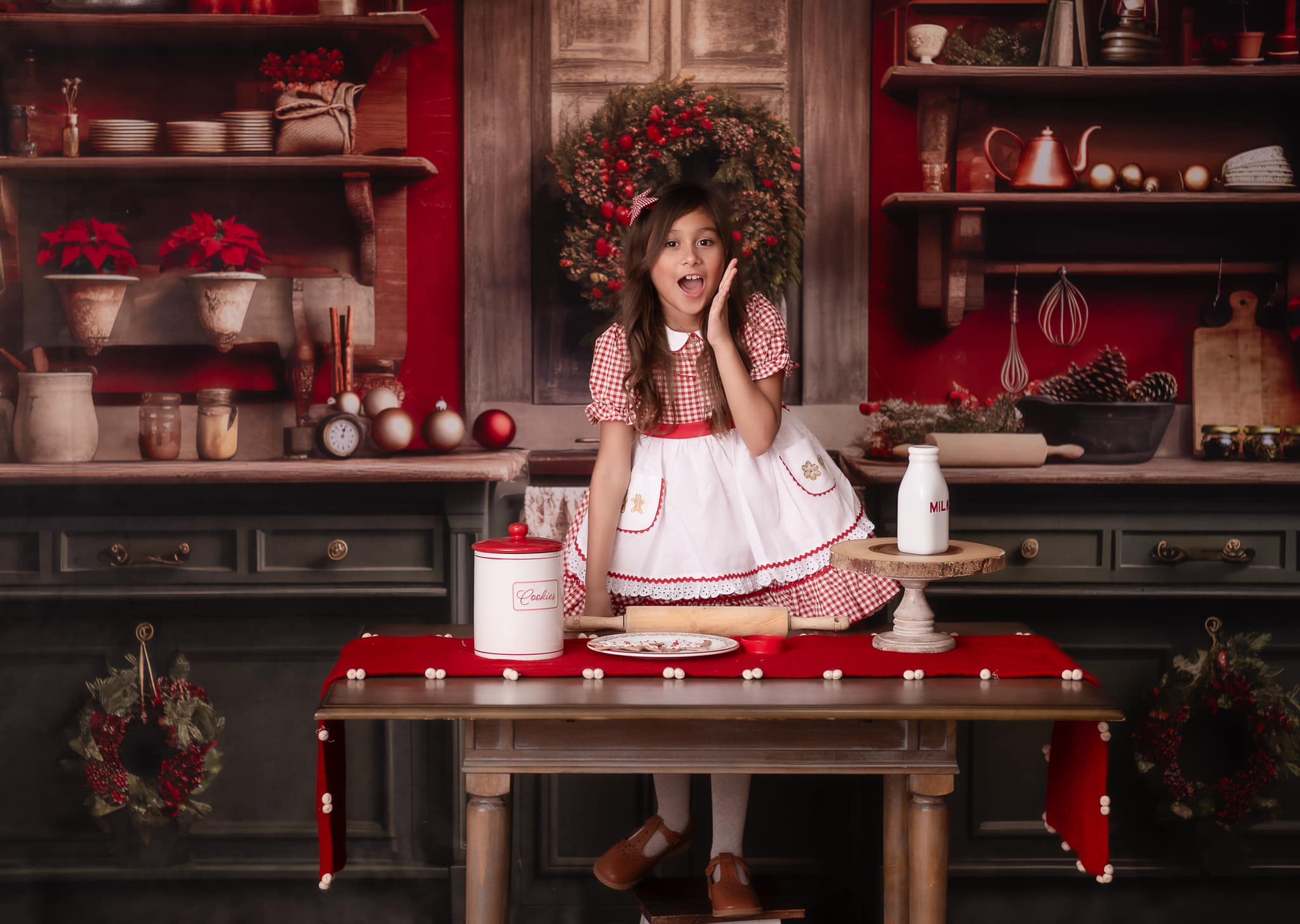 Kate Christmas Kitchen Backdrop Designed by Mandy Ringe Photography - Kate Backdrop AU