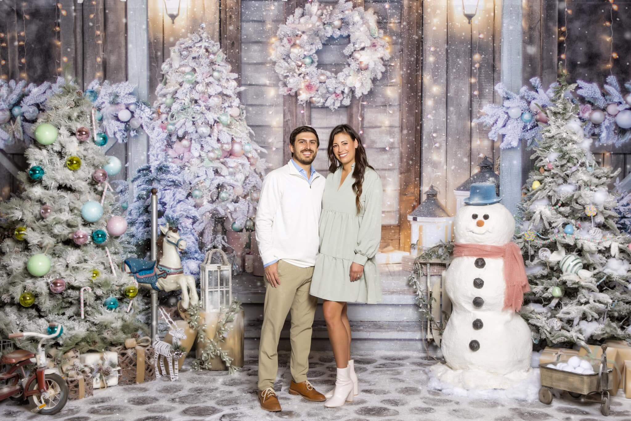 Kate Christmas Eve Backdrop Xmas Door Tree Designed by Chain Photography - Kate Backdrop AU