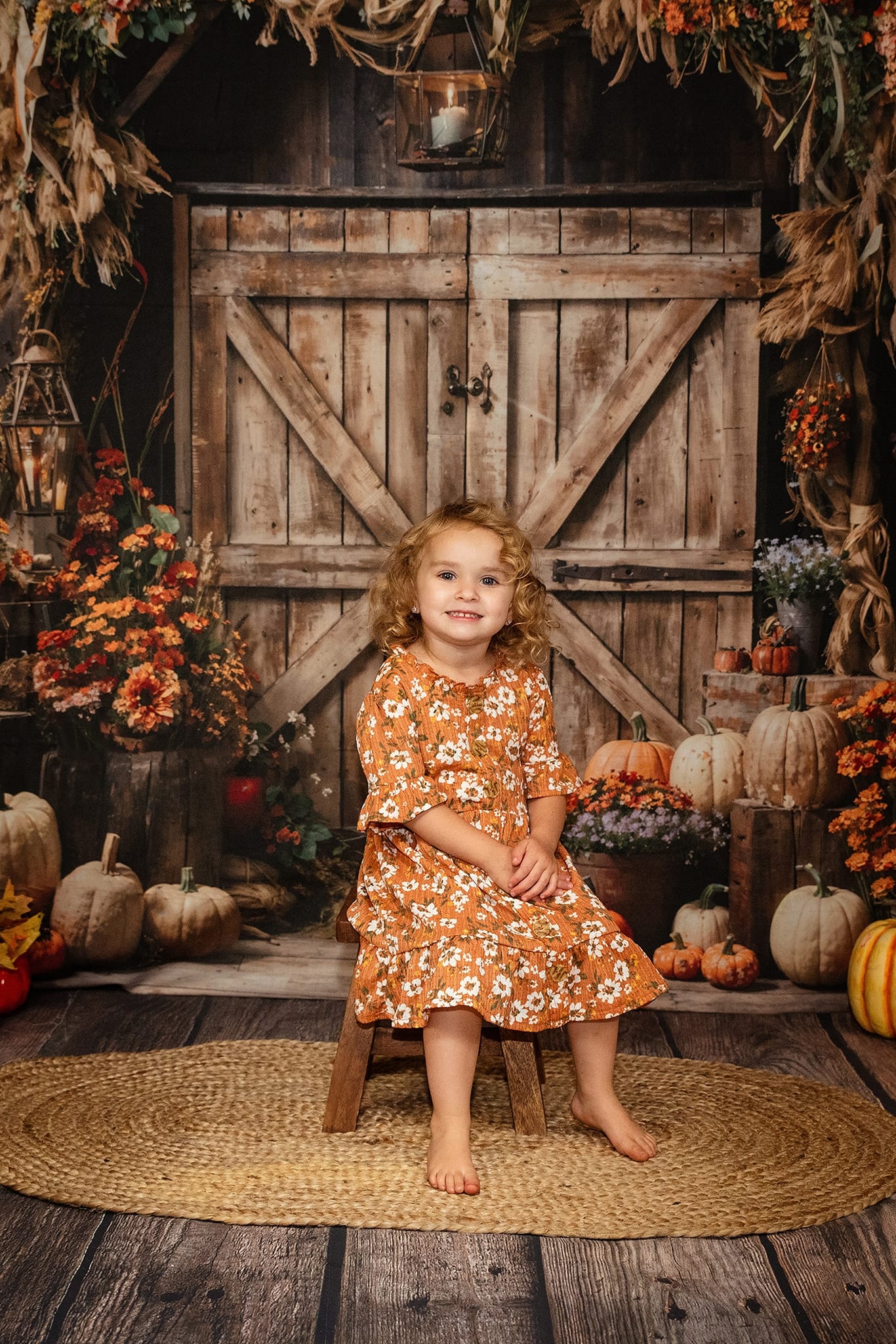 Kate Autumn Leaves Retro Barn Backdrop Designed by Emetselch - Kate Backdrop AU
