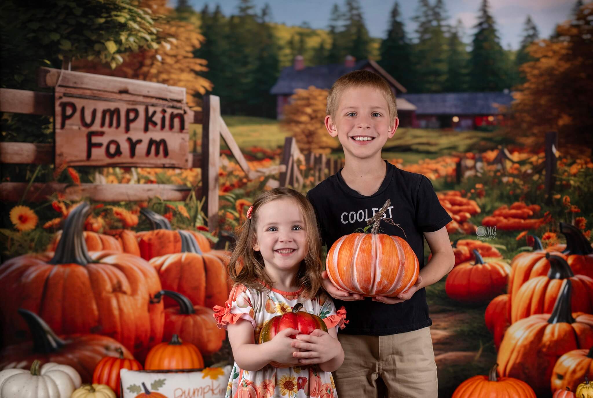 Kate Autumn Pumpkin Farm Backdrop Designed by Emetselch - Kate Backdrop AU