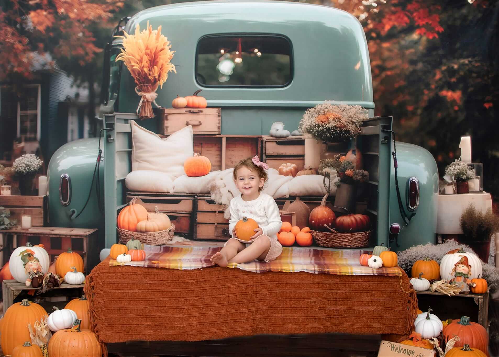 Kate Autumn Car Truck Backdrop for Photography - Kate Backdrop AU