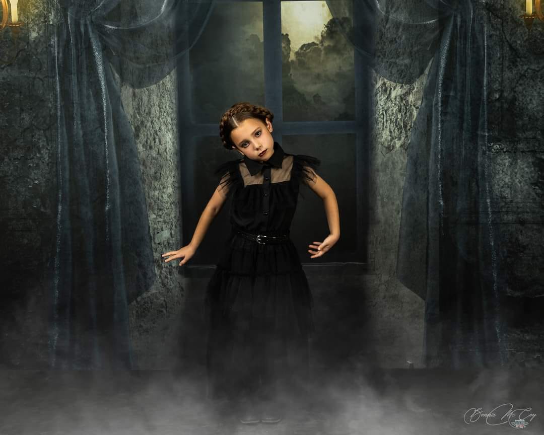 Kate Halloween Backdrop Castle Night Moon Cloud Designed by Uta Mueller Photography - Kate Backdrop AU