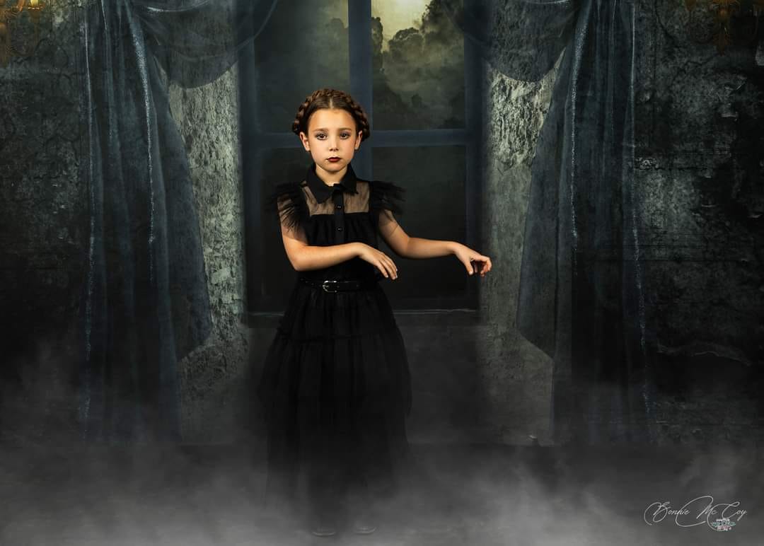 Kate Halloween Backdrop Castle Night Moon Cloud Designed by Uta Mueller Photography - Kate Backdrop AU