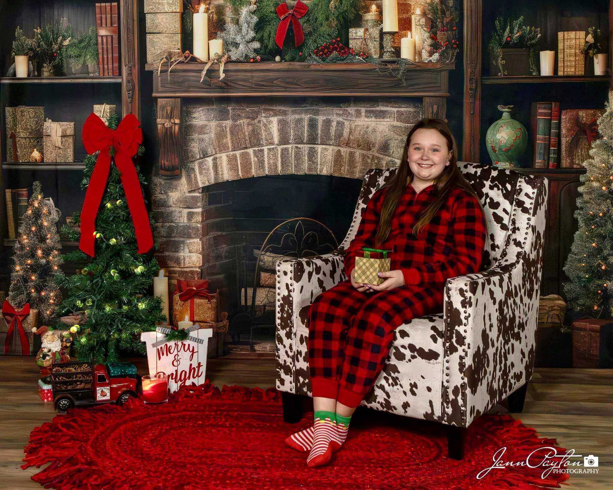 Kate Christmas Winter Brick Fireplace Backdrop for Photography - Kate Backdrop AU