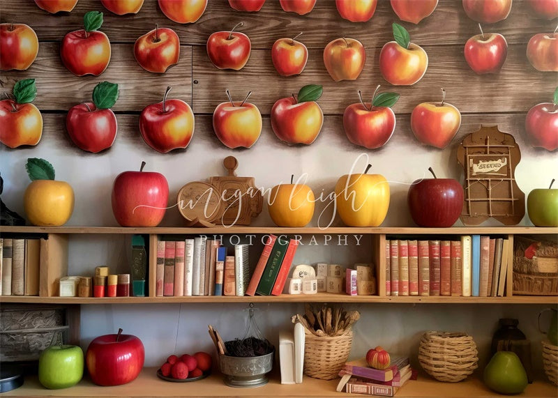 Kate Apples Books Shelves Backdrop Designed by Megan Leigh