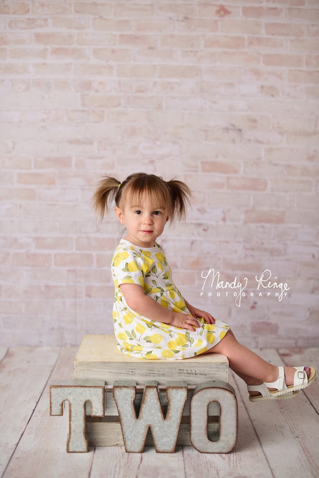 Kate Light and Creamy Backdrop Farmhouse Brick Designed by Mandy Ringe Photography - Kate Backdrop AU