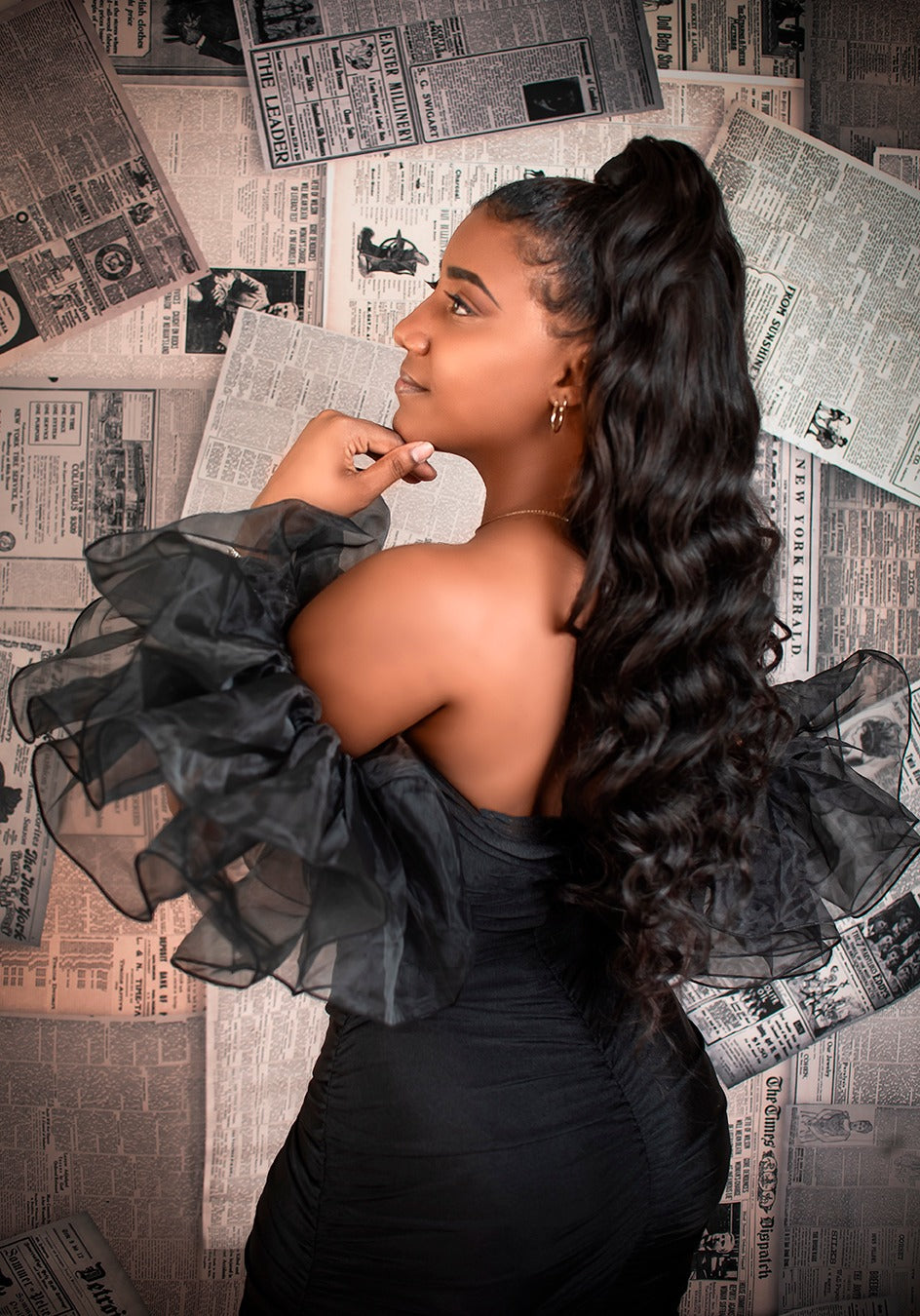 Kate Retro Old Vintage Newspaper Wall Backdrop for Photography Designed by Kerry Anderson - Kate Backdrop AU