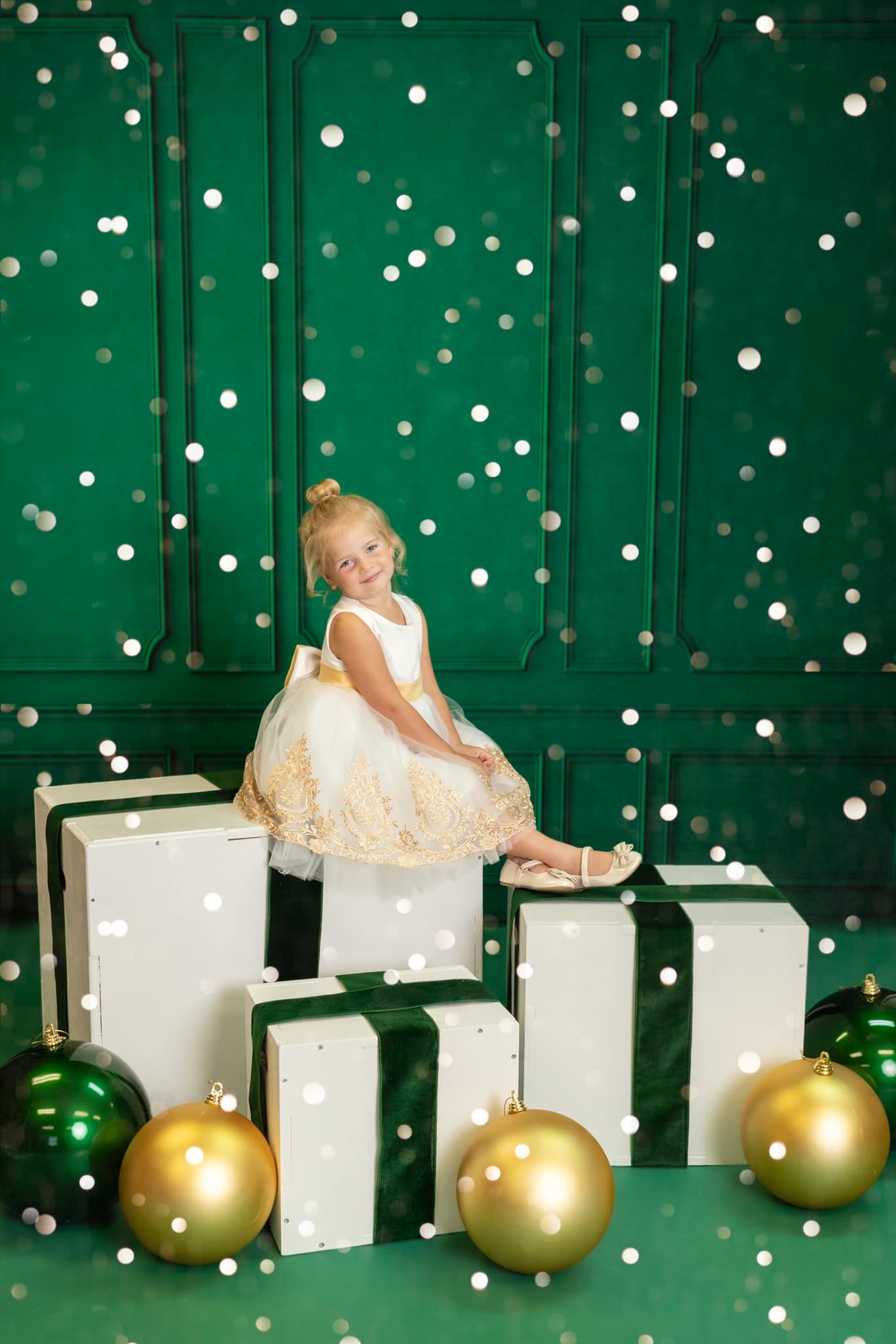 Kate Christmas Vintage Green Wall Backdrop for Photography - Kate Backdrop AU