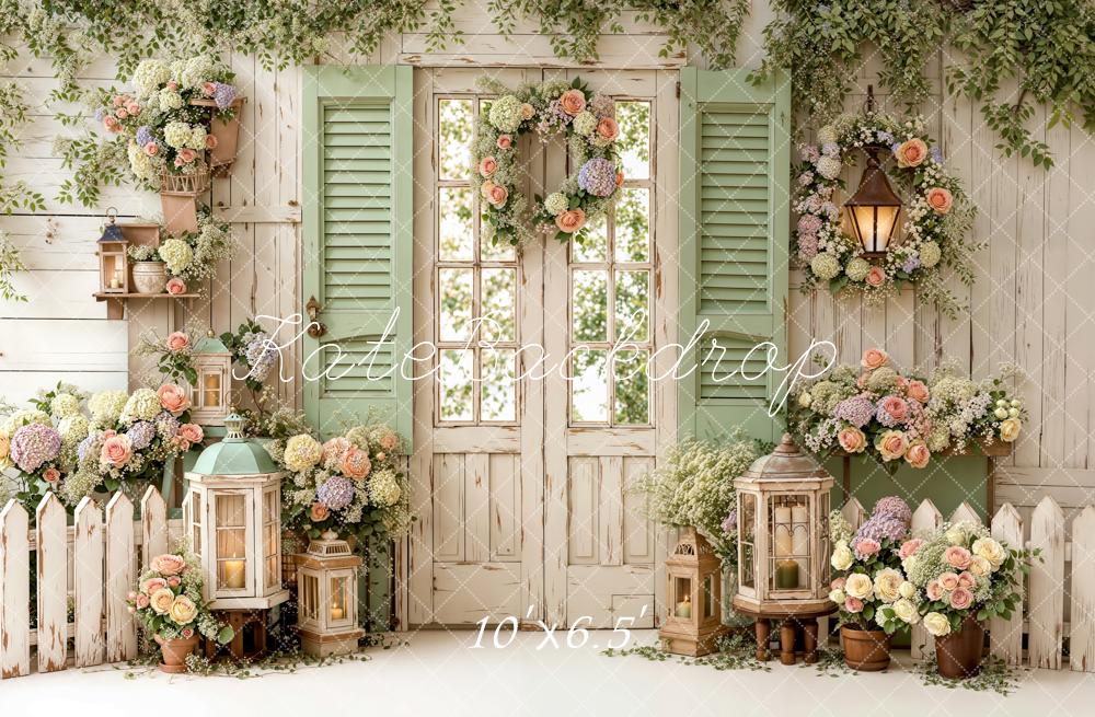 Kate Spring Vintage Door Fleece Backdrop Designed by Emetselch