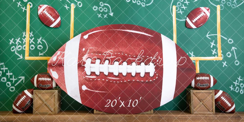 Kate Football Field Goal Chalkboard Green Backdrop Designed by Megan Leigh - Kate Backdrop AU