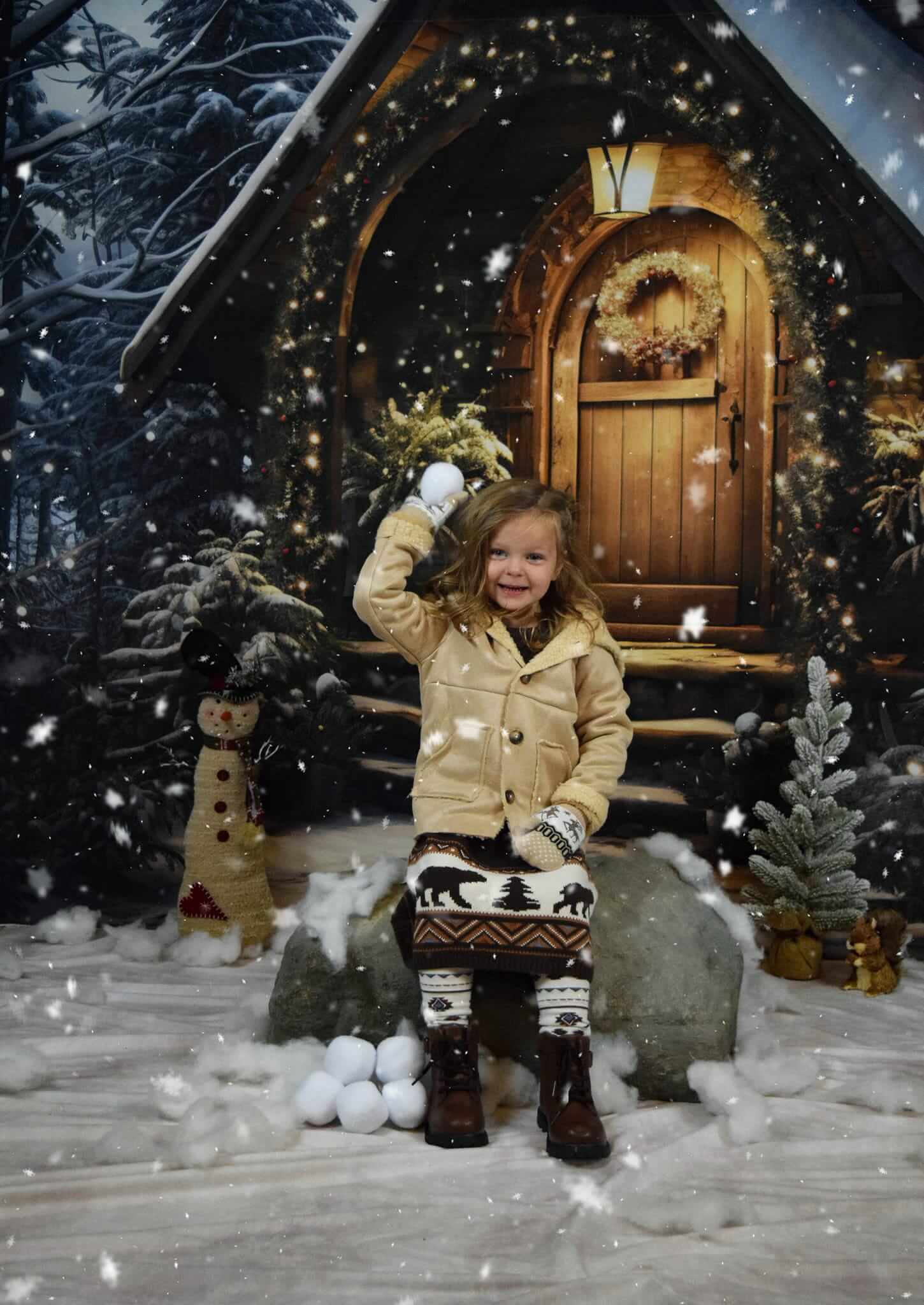 Kate Christmas Wooden House Backdrop Designed by Chain Photography - Kate Backdrop AU