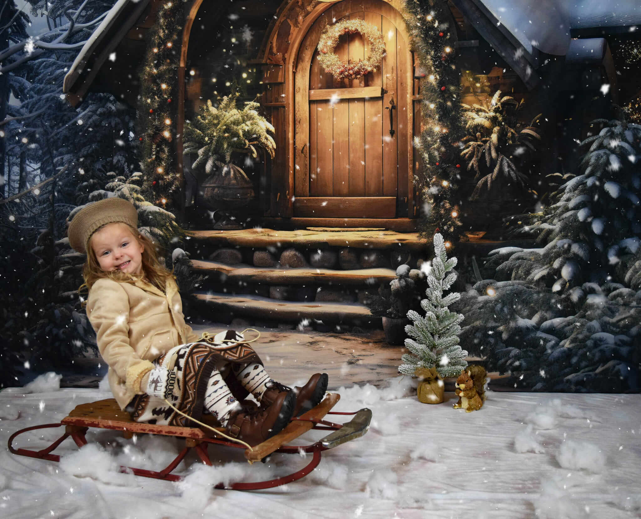 Kate Christmas Wooden House Backdrop Designed by Chain Photography - Kate Backdrop AU
