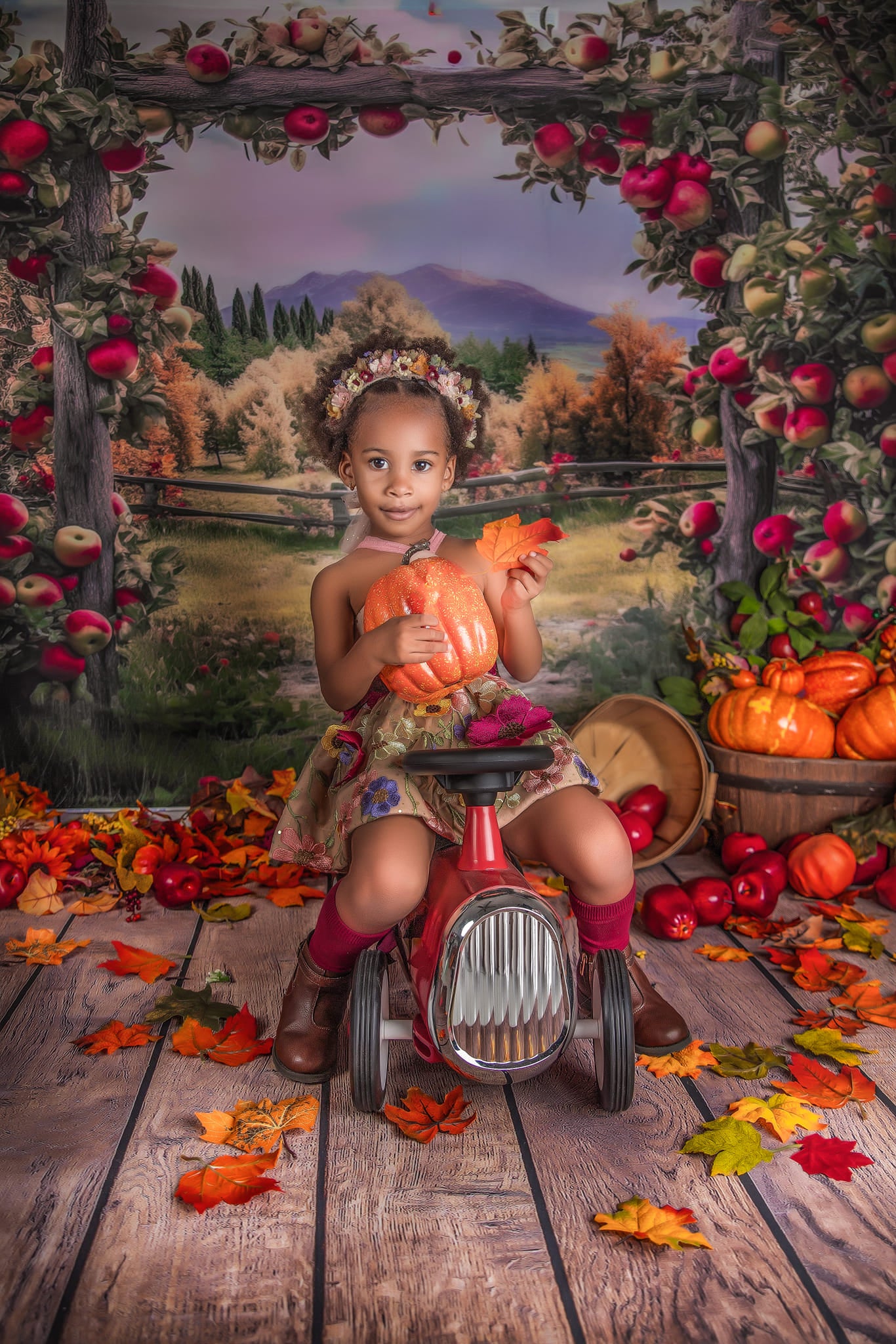 Kate Apple Arch Manor Backdrop Designed by Angela Marie Photography - Kate Backdrop AU