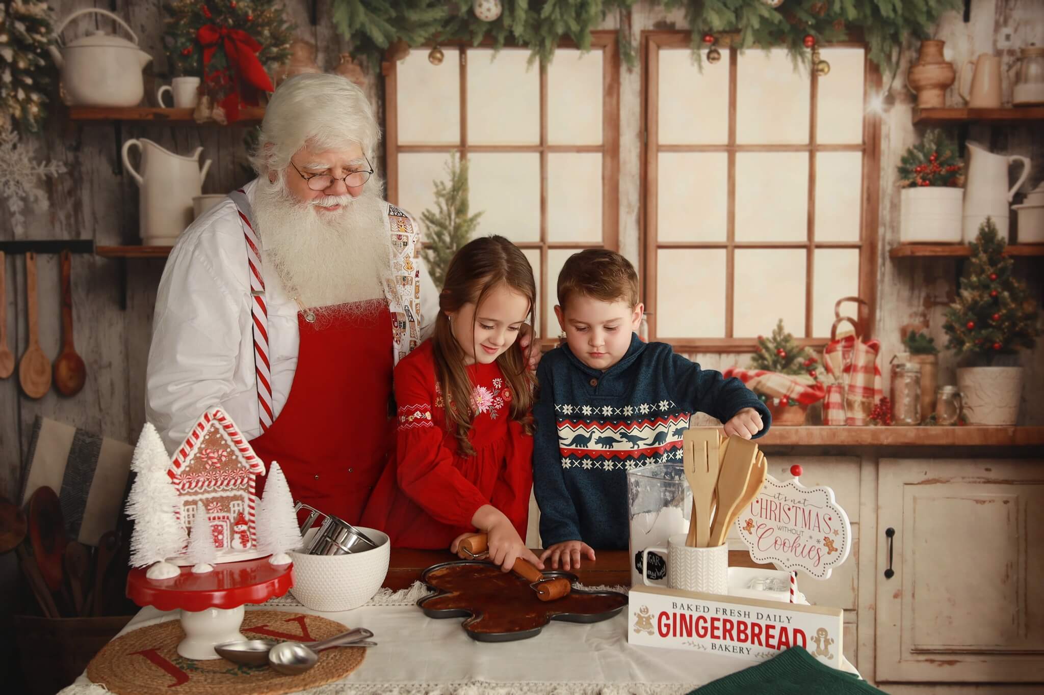 Kate White Christmas Kitchen Backdrop Designed by Emetselch - Kate Backdrop AU