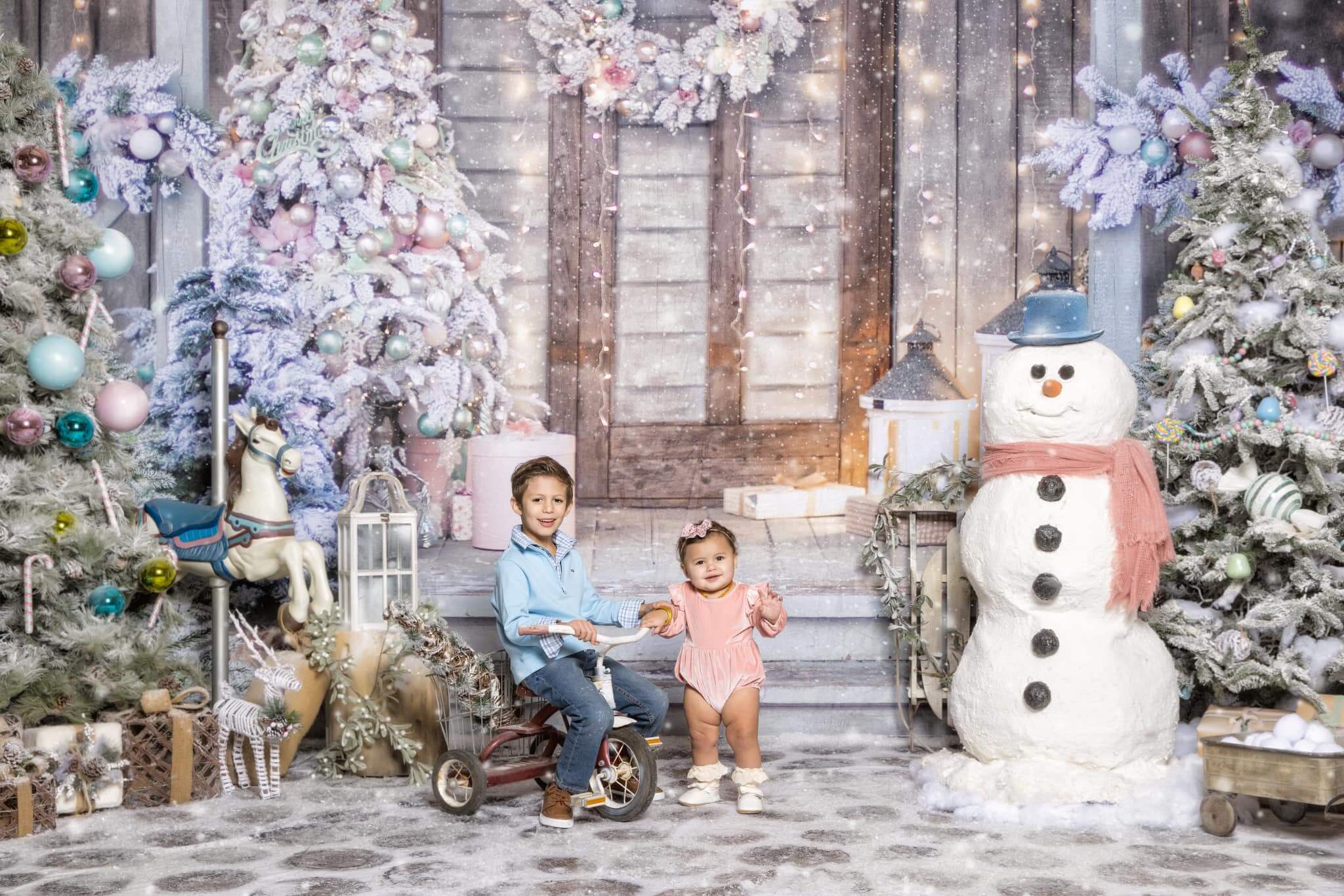 Kate Christmas Eve Backdrop Xmas Door Tree Designed by Chain Photography - Kate Backdrop AU