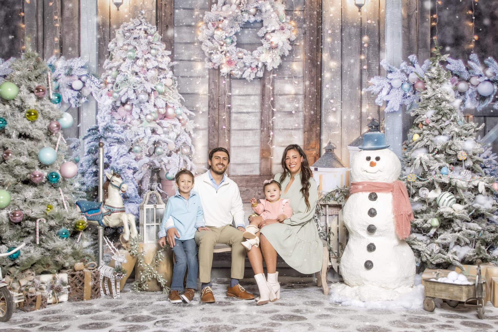 Kate Christmas Eve Backdrop Xmas Door Tree Designed by Chain Photography - Kate Backdrop AU