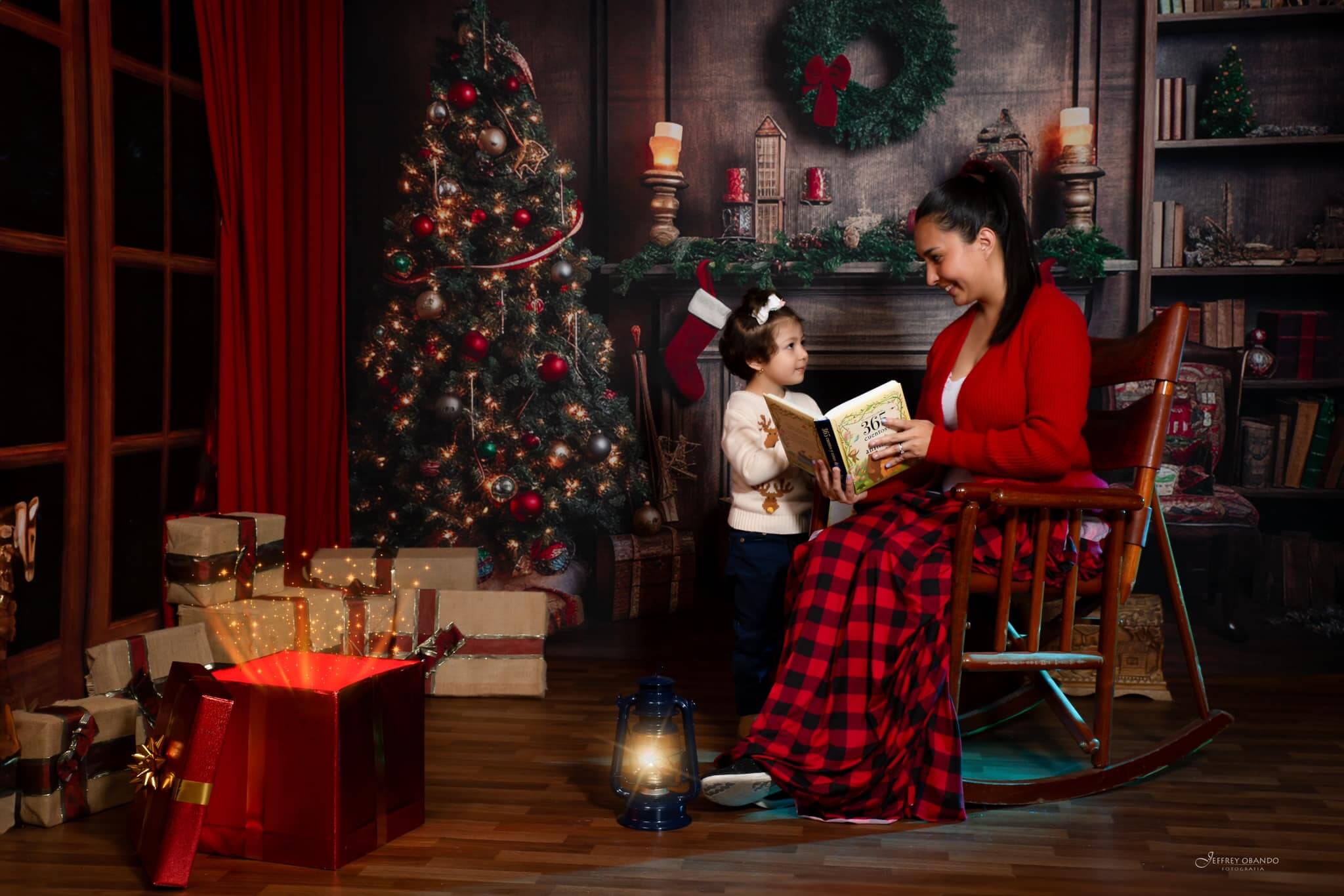 Kate Christmas Tree Fireplace Backdrop Winter for Photography - Kate Backdrop AU