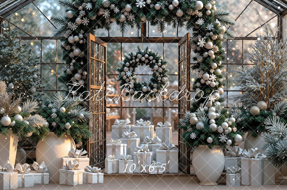 Kate Christmas Wreath Presents Backdrop Designed by Mini MakeBelieve