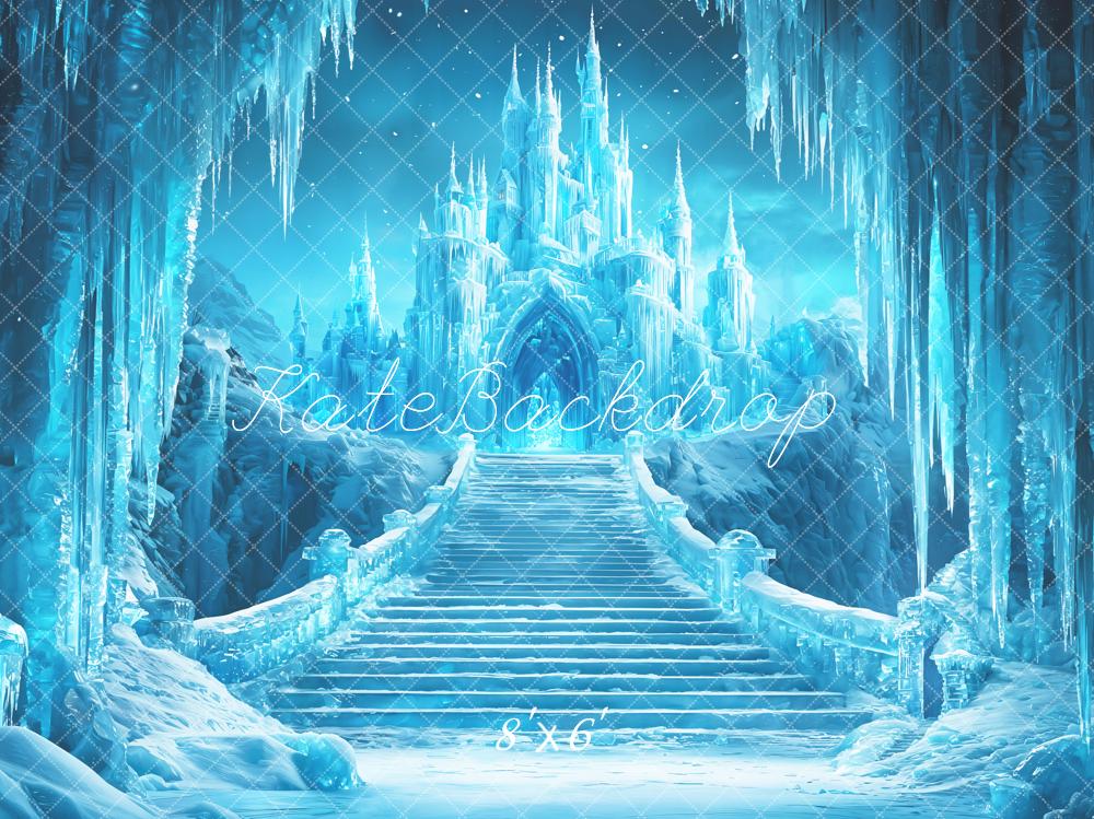 Kate Ice Castle Staircase Blue Backdrop Designed by Emetselch