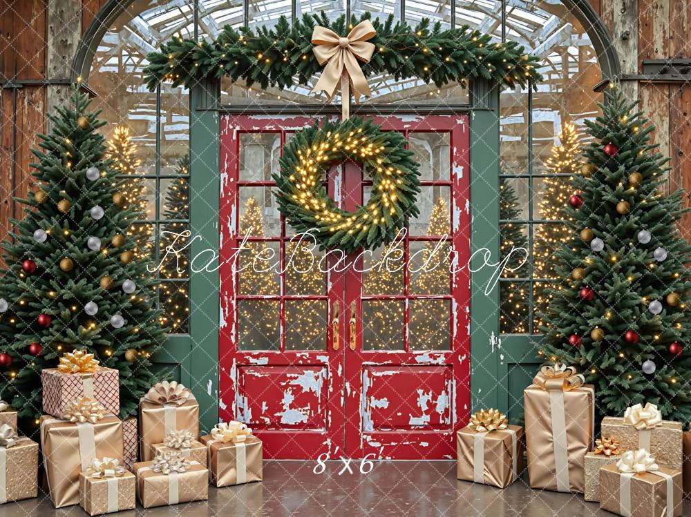 Kate Retro Christmas Trees Wreath Door Backdrop Designed by Mini MakeBelieve