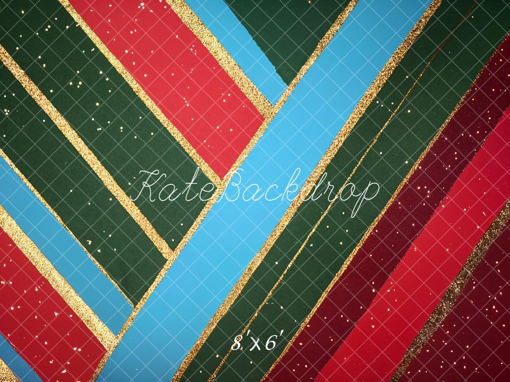 Kate Christmas Stripes Grid Backdrop Designed by Emetselch - Kate Backdrop AU