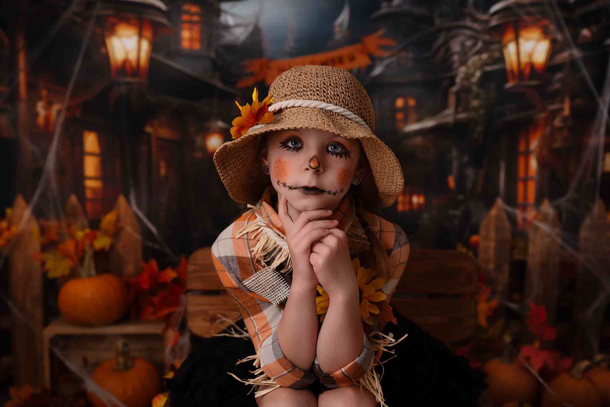 Kate Halloween Pumpkin Town Backdrop Designed by Emetselch - Kate Backdrop AU