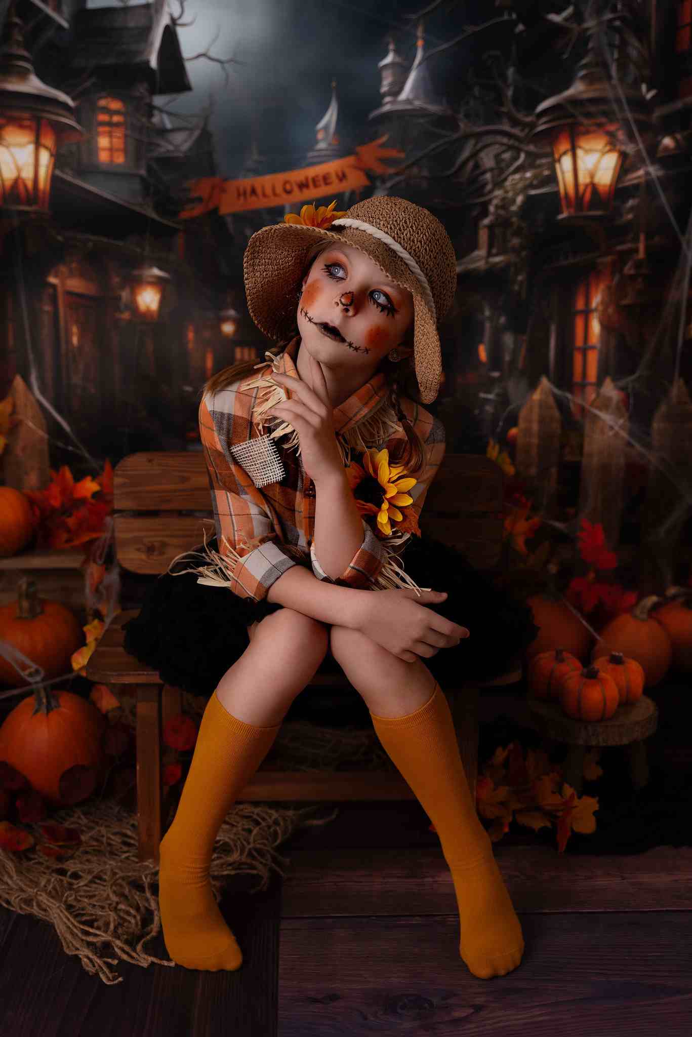 Kate Halloween Pumpkin Town Backdrop Designed by Emetselch - Kate Backdrop AU