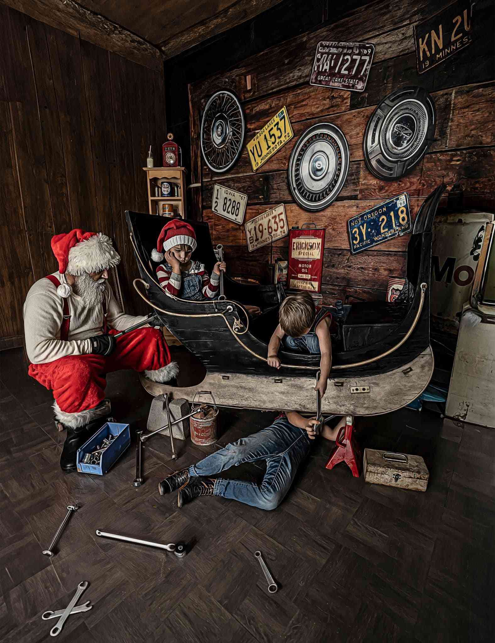 Kate Garage Boys/Father's Day Backdrop Designed by Arica Kirby - Kate Backdrop AU