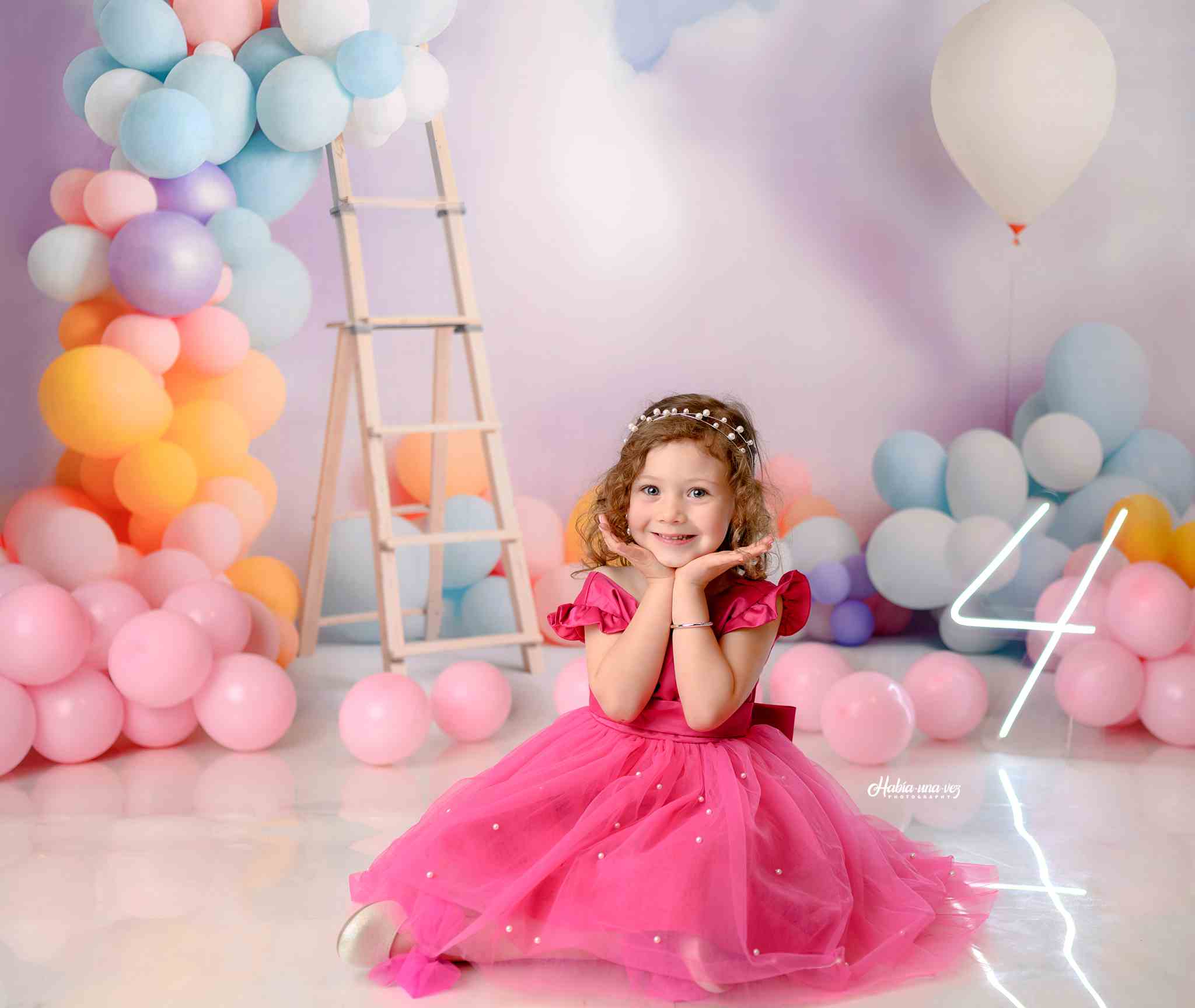 Kate Balloon Cloud Birthday Backdrop Designed by Chain Photography - Kate Backdrop AU