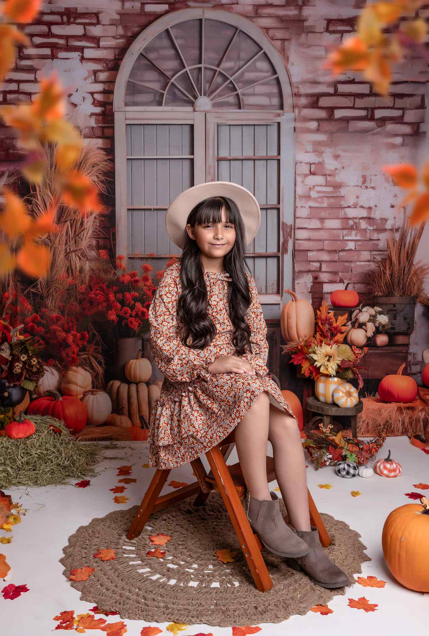 Kate Autumn Pumpkin Wall Backdrop Designed by Emetselch