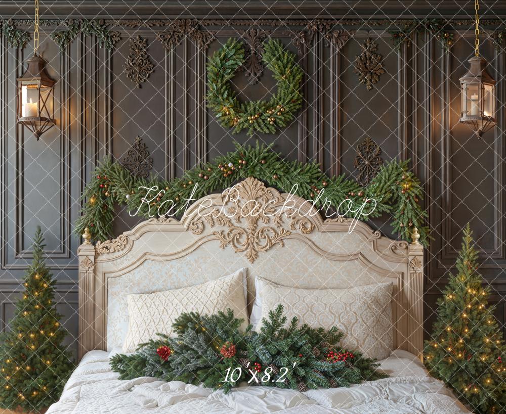 Kate Christmas Bed Retro Wall Backdrop Designed by Emetselch