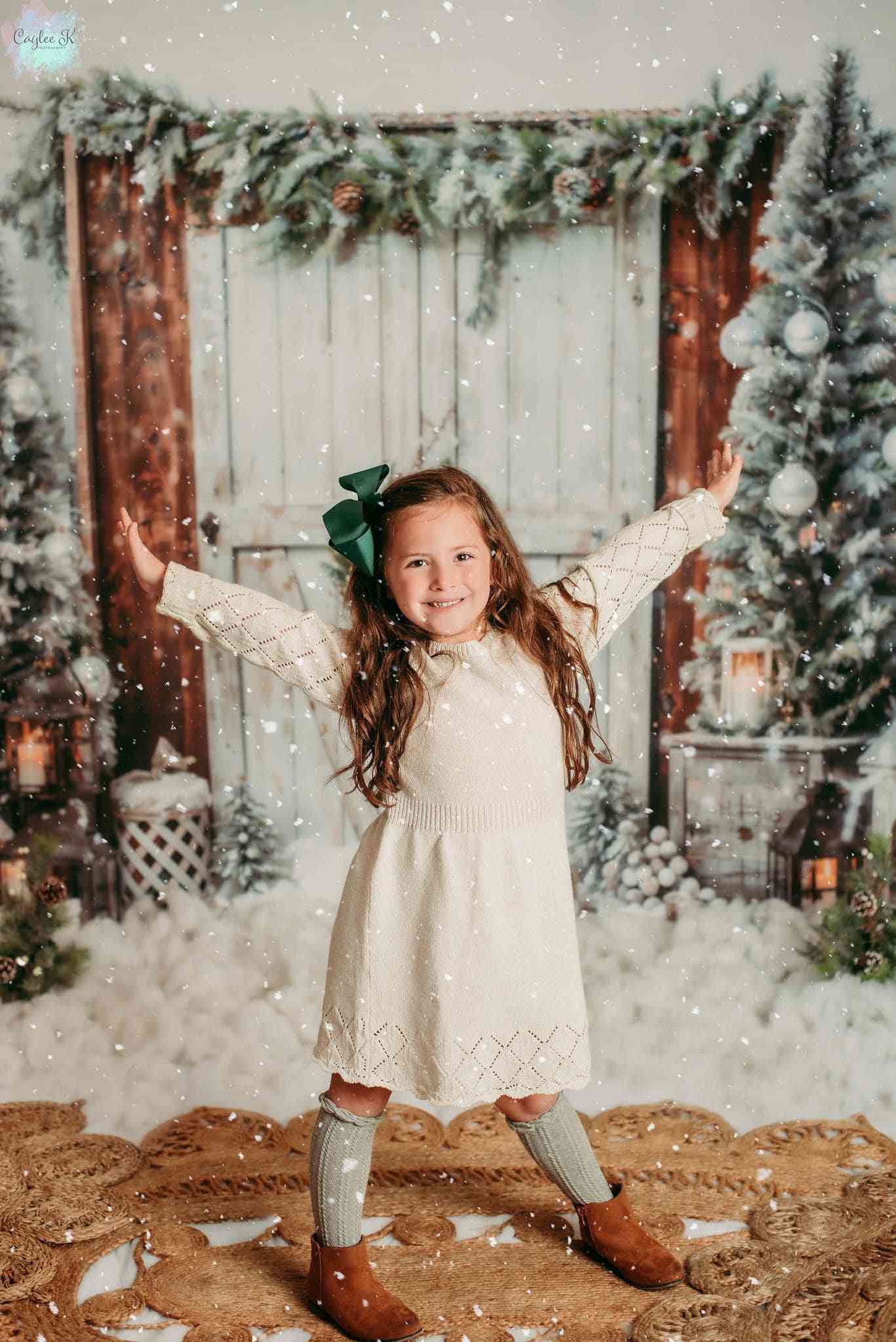 Kate Snow Christmas Tree Barn Door Backdrop Designed by Emetselch - Kate Backdrop AU